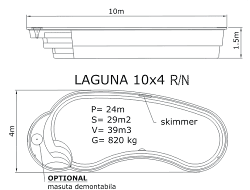 Piscina Laguna 10 x 4 R